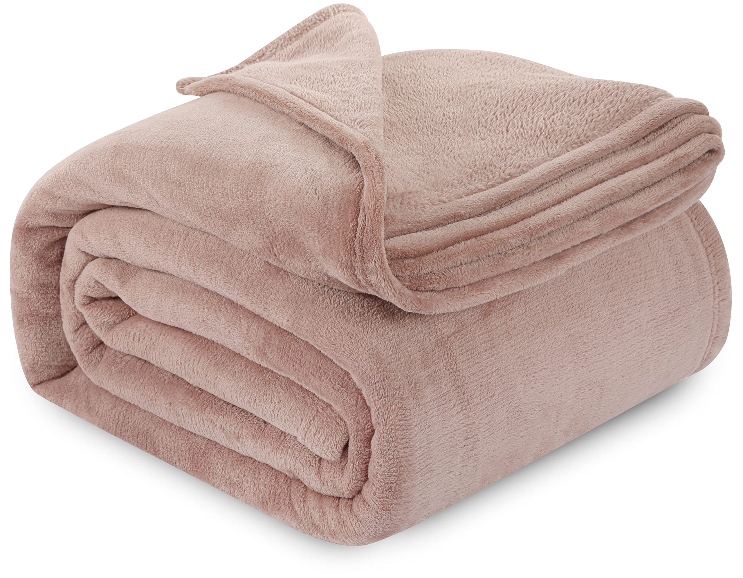 Utopia Bedding Rose Pink Fleece Blanket Queen Size Lightweight Fuzzy Soft Anti-Static Microfiber Bed Blanket (90X90 Inch)