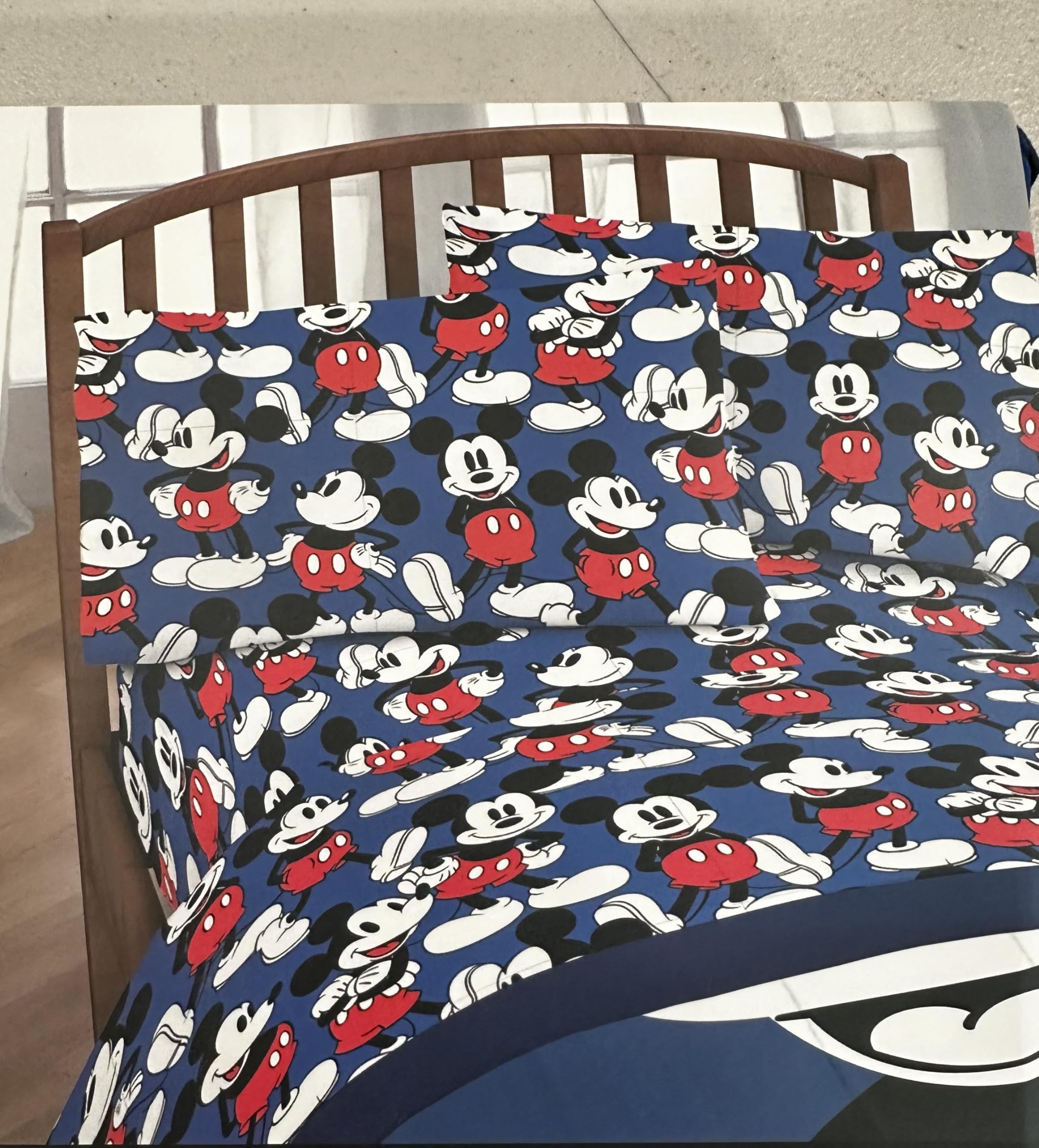 Jay Franco Twin Size Sheet Set 3 Pieces Kids Set (Mickey Mouse One and Only), Pink, Black, JF14545