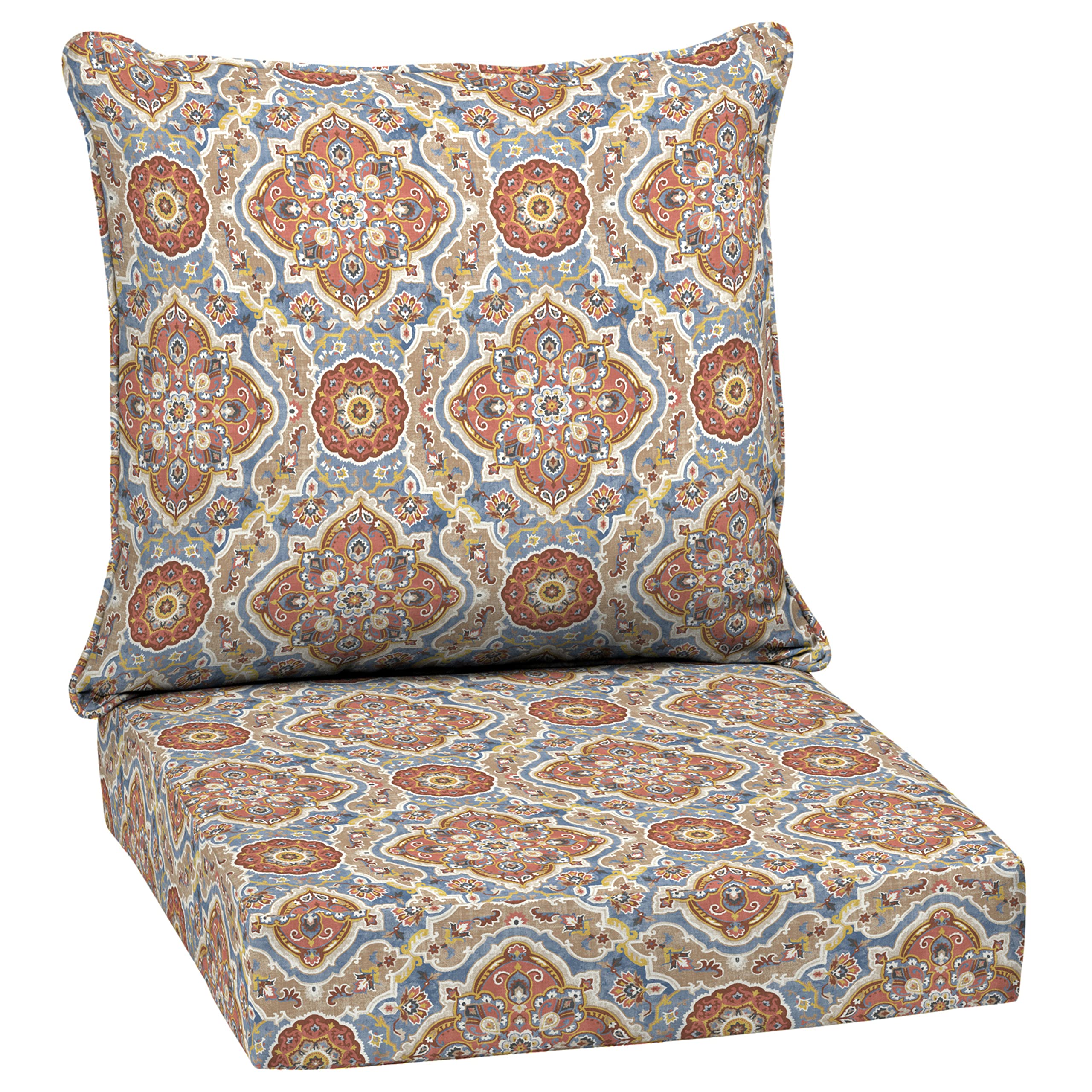 Arden Selections Outdoor Deep Seat Set, 24 X 24, Rain-Proof, Fade Resistant, Deep Seat Bottom And Back Cushion 24 X 24, Global V