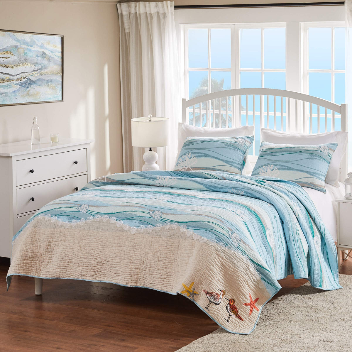 Greenland Home Maui Quilt Set, 2-Piece Twin/Twin Xl, Multi