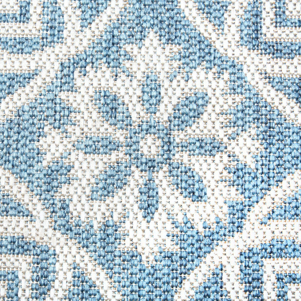Nicole Miller New York Patio Country Danica Transitional Geometric Indoor/Outdoor Area Rug, Blue/Grey, 3'11'X5'2'