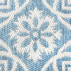 Nicole Miller New York Patio Country Danica Transitional Geometric Indoor/Outdoor Area Rug, Blue/Grey, 3'11'X5'2'