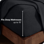 Bare Home Super Soft Fleece Fitted Sheet - Full Size - Extra Plush Polar Fleece - Deep Pocket - All Season Cozy Warmth (Full, Bl