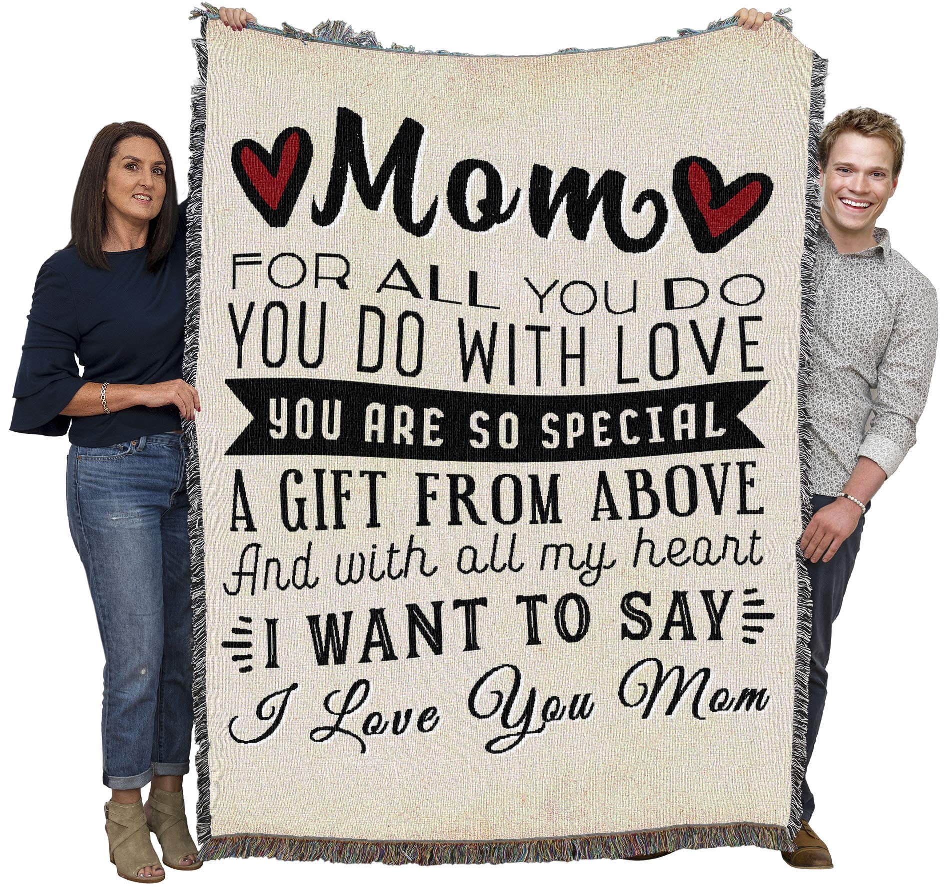 Pure Country Weavers Mom For All You Do Blanket - Gift Tapestry Throw Woven From Cotton - Made In The Usa (72X54)