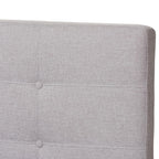 Baxton Studio Valencia Upholstered Queen Platform Bed in Grayish Beige