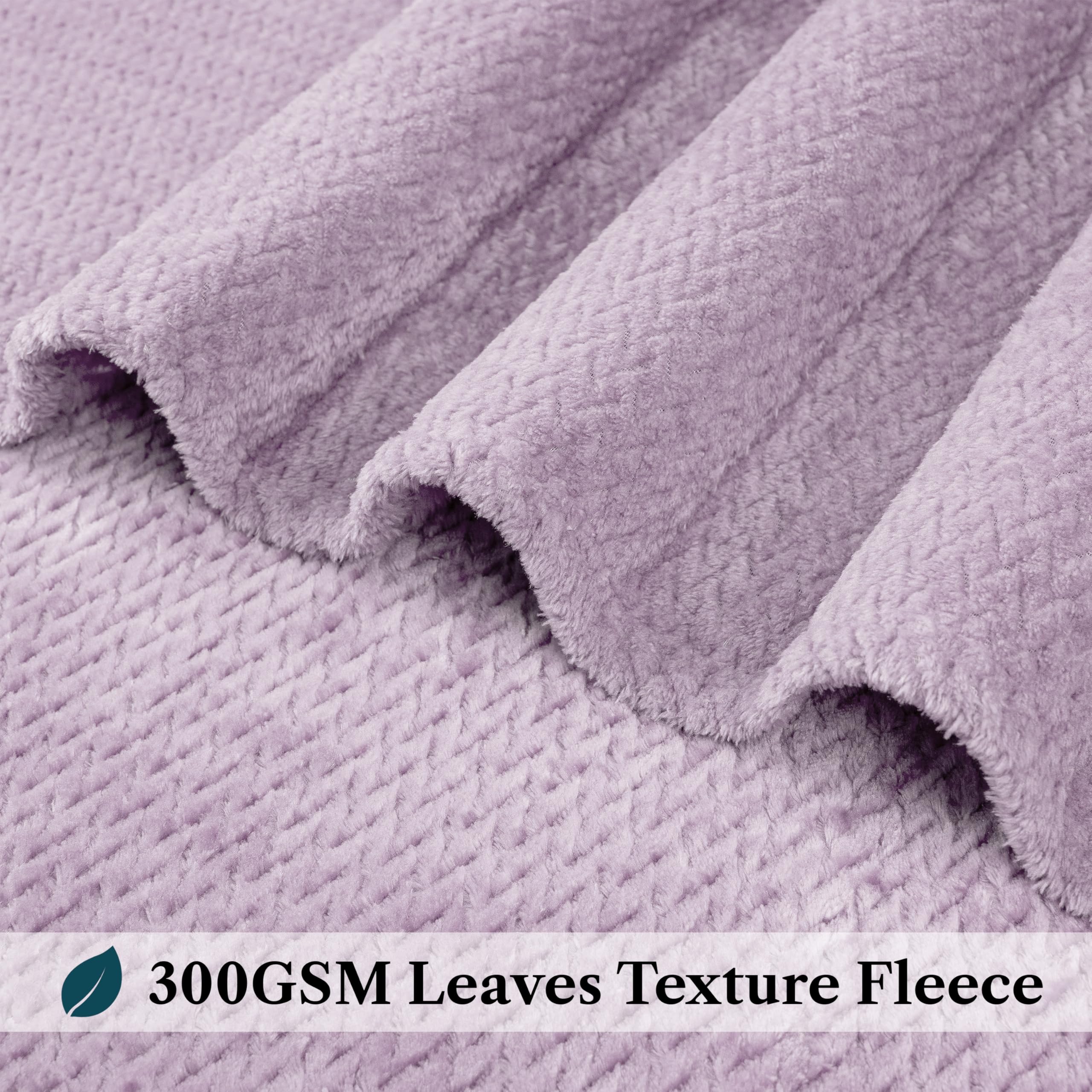 Pavilia Soft Fleece Lavender Lilac Throw Blanket For Couch, Lightweight Plush Warm Blankets For Bed, Fuzzy Cozy Flannel Blanket