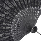Choyaxo Lace Handheld Chinese Folding Fan Bamboo Silk Folding Fan For Women Wedding Decoration Dancing Party,Pink