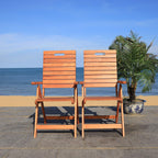 Safavieh Outdoor Collection Rence Natural Brown Folding Chairs (Set Of 2)