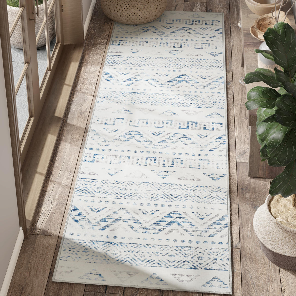 jinchan Runner Rug 2x6 Washable Rug Hallway Modern Boho Accent Rug Kitchen Rug Indoor Floor Cover Moroccan Geometric Print Diamo