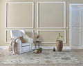 HomeRoots 5'X7' Ivory Hand Tufted Space Dyed Floral Traditional Indoor Area Rug