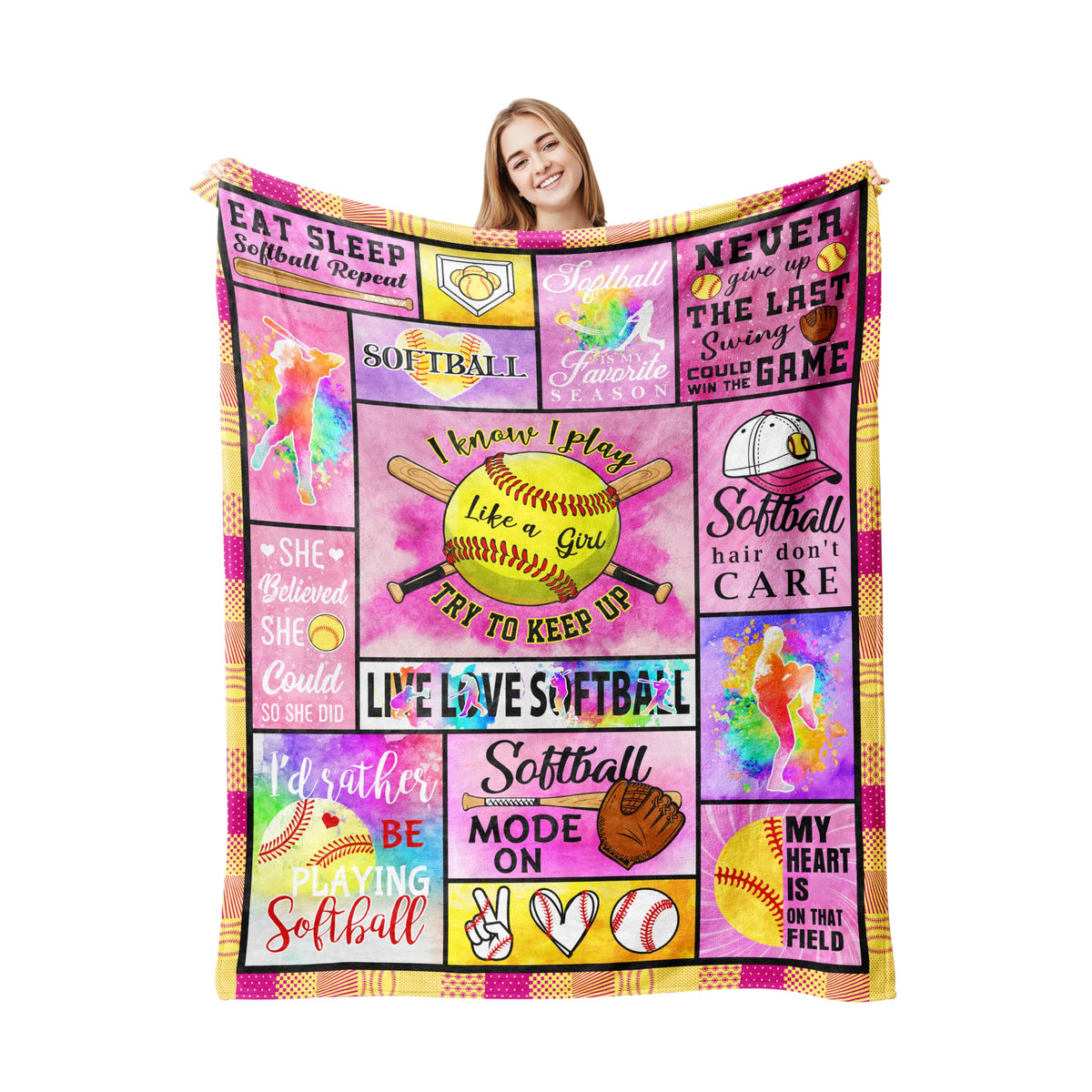 Xutapy Softball Gifts, Softball Blanket 60X50, Softball Gifts For Girls/Women, Softball Coach/Player Gifts, Softball Team Gifts,