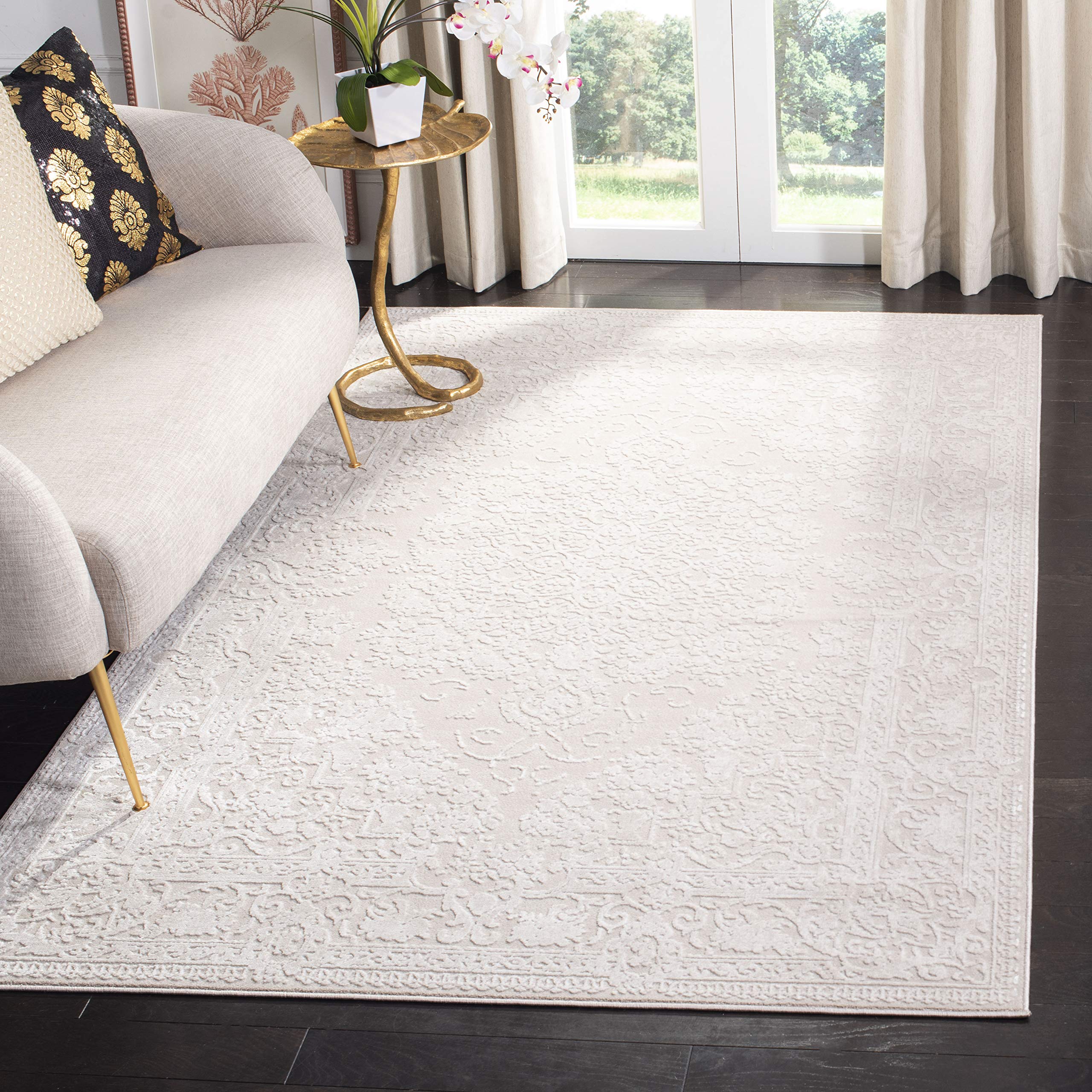 SAFAVIEH Reflection Collection Accent Rug - 4' x 6', Creme & Ivory, Vintage Distressed Design, Non-Shedding & Easy Care, Ideal f