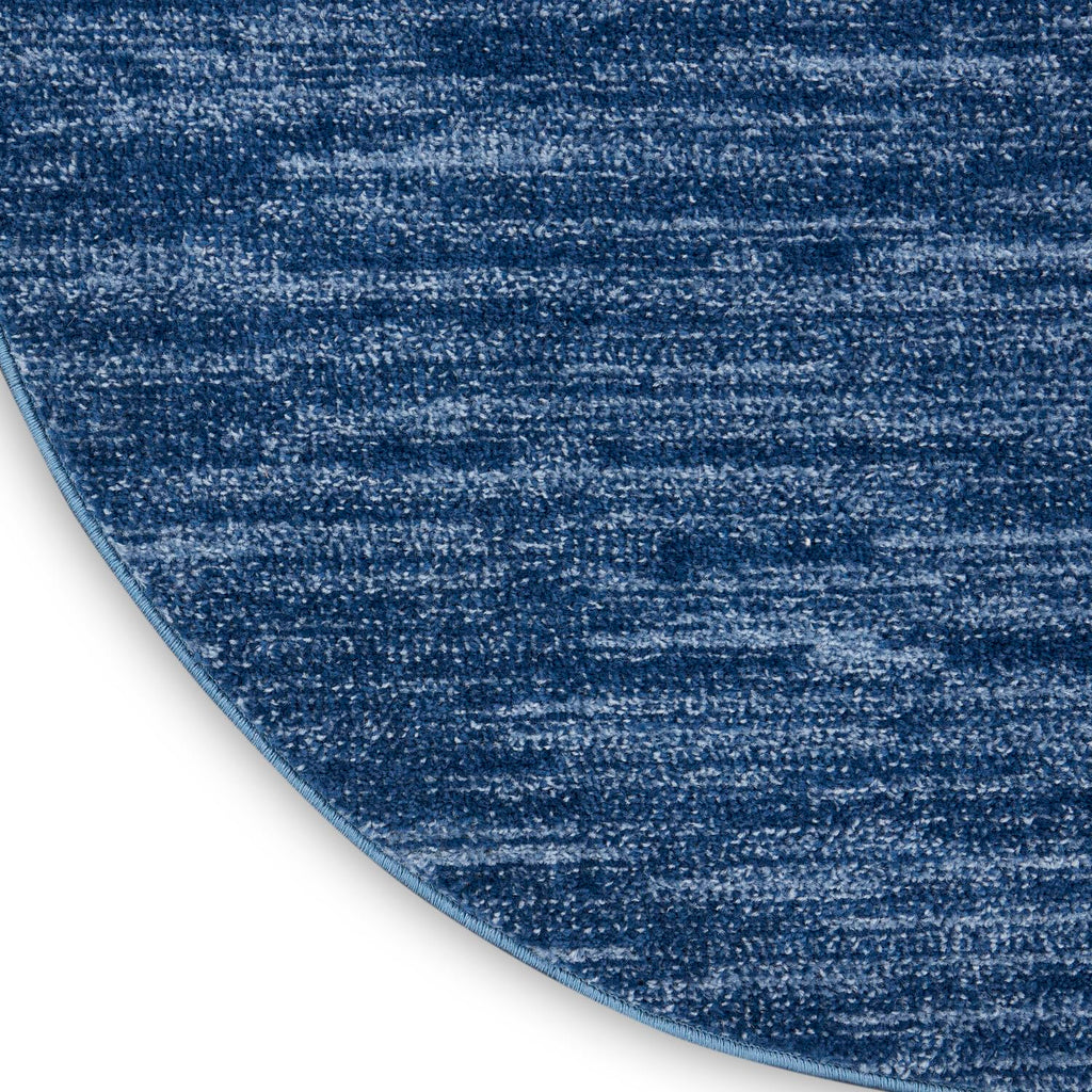 Nourison Essentials Indoor/Outdoor Navy Blue 10' X Round Area Rug, Easy Cleaning, Non Shedding, Bed Room, Living Room, Dining Room, Backyard, Deck, Patio (10 Round)