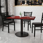 Flash Furniture 30'' X 42'' Rectangular Mahogany Laminate Table Top With 24'' Round Table Height Base