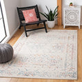 SAFAVIEH Tulum Collection 3 Square Ivory/Turquoise TUL268M Moroccan Boho Distressed Non-Shedding Area Rug