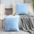 Home Brilliant Blue Throw Pillow Covers Striped Velvet Couch Pillow Cushion Covers Set Of 2 Large Pillows Covers, 55 X 55Cm, 22
