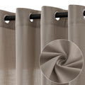 Jowels Taupe Linen Curtains 90 Inch Length 2 Panels For Living Room Bedroom, Light Filtering Sheer Curtains 90 Inches, Modern Gr