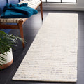 Safavieh Abstract Collection Runner Rug - 2'3'' x 8', Ivory & Blue, Handmade Wool, Ideal for High Traffic Areas in Living Room, 