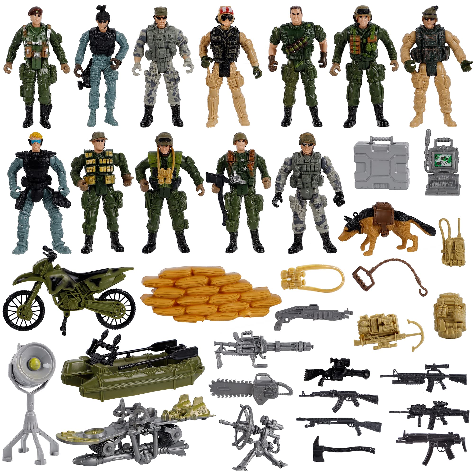 Juegoal Advent Calendar 2024 For Boys, Christmas Countdown Toy Calendars With 24 Different Military Army Man Gear Accessories To