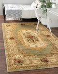 Unique Loom Versailles Collection Traditional Classic Floral Motif Area Rug (4 0 x 6 0 Rectangular, Green/ Ivory)