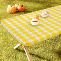 Spotjoy Rectangle Picnic Table Cloth, Waterproof Elastic Fitted Outdoor Table Covers For 8 Foot Tables, Flannel Backed Plastic T