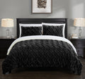 Chic Home Naama Comforter Set Ultra Plush Micro Mink Criss Cross Pinch Pleat Sherpa Lined Bedding - Decorative Pillow Shams Incl