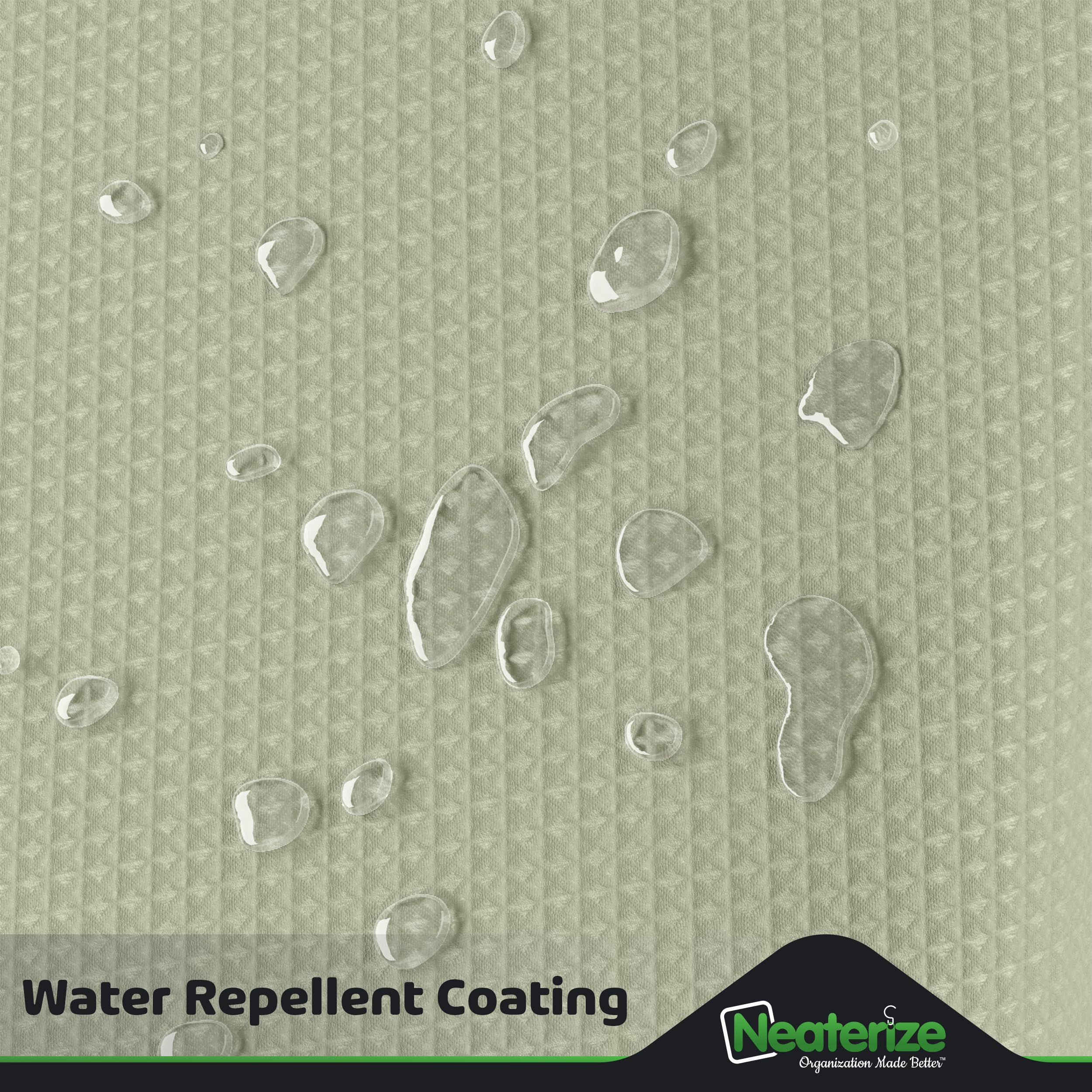 Neaterize Shower Curtain Sage Green - Hotel Style Sage Green Shower Curtains For Bathroom With Waffle Design, 72X78 Inches - Fab