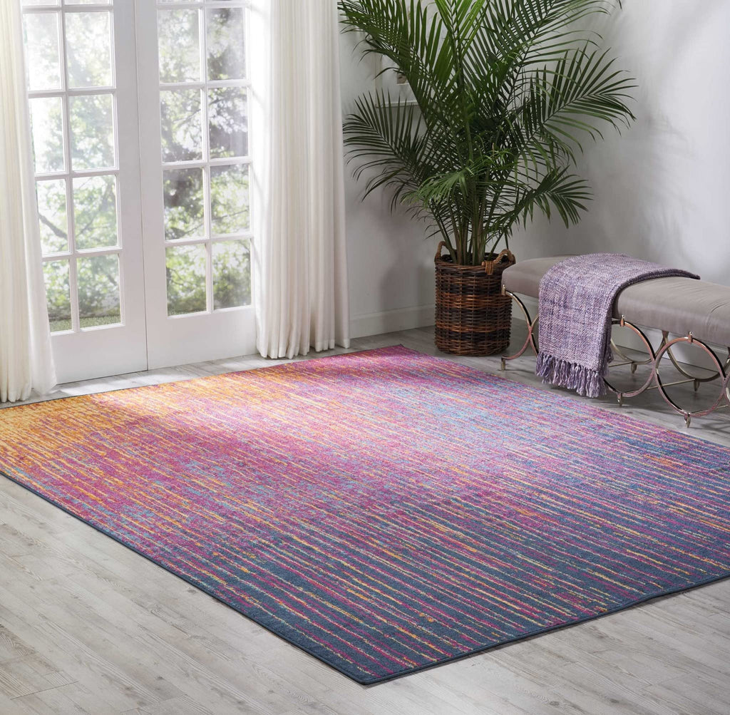 HomeRoots Multicolor 100% Polypropylene 8’ x 10’ Rainbow Abstract Striations Area Rug