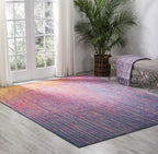 HomeRoots Multicolor 100% Polypropylene 8’ x 10’ Rainbow Abstract Striations Area Rug