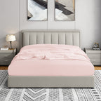 Cathay Home Twin Fitted Sheet - Double Brushed Ultra Soft – Wrinkle & Fade Resistant - 16' Deep Pocket Fitted Sheet Only - Good Fit For 14'-18' Deep Mattress (Twin, Blush)