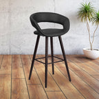 Flash Furniture Brynn Series 29'' High Contemporary Cappuccino Wood Barstool in Black Vinyl