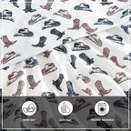 Wrangler - Sheet Set, Breathable & Wrinkle Resistant Bedding, Includes Matching Sham & Pillowcase, Yellowstone Inspired, Western Luxurious Bedding Set (Boots N Hats Black, Twin)