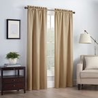 Eclipse Canova Thermal Insulated Single Panel Rod Pocket Darkening Curtains for Living Room, 42 in x 84 in, GOLD