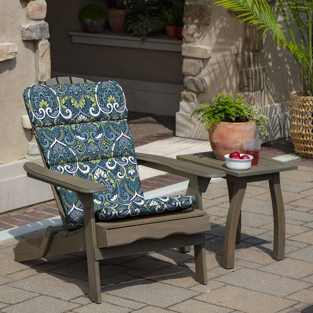 Arden Selections Outdoor Adirondack Or Rocking Chair Cushion, 20 X 17, Rain-Proof, Fade Resistant 20 X 17, Sapphire Aurora Blue