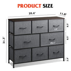 Wlive 8 Drawer Dresser For Bedroom, Fabric Dresser With Large Storage Drawer Unit For Entryway, Chest Of Drawers For Living Room, Dark Grey