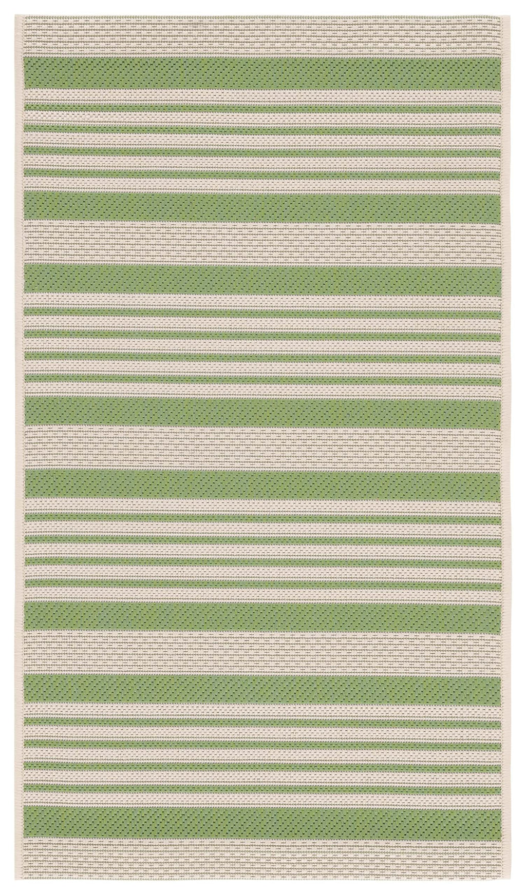 SAFAVIEH Courtyard Collection Accent Rug - 2' x 3'7'', Green & Beige, Stripe Design, Non-Shedding & Easy Care, Indoor/Outdoor & 