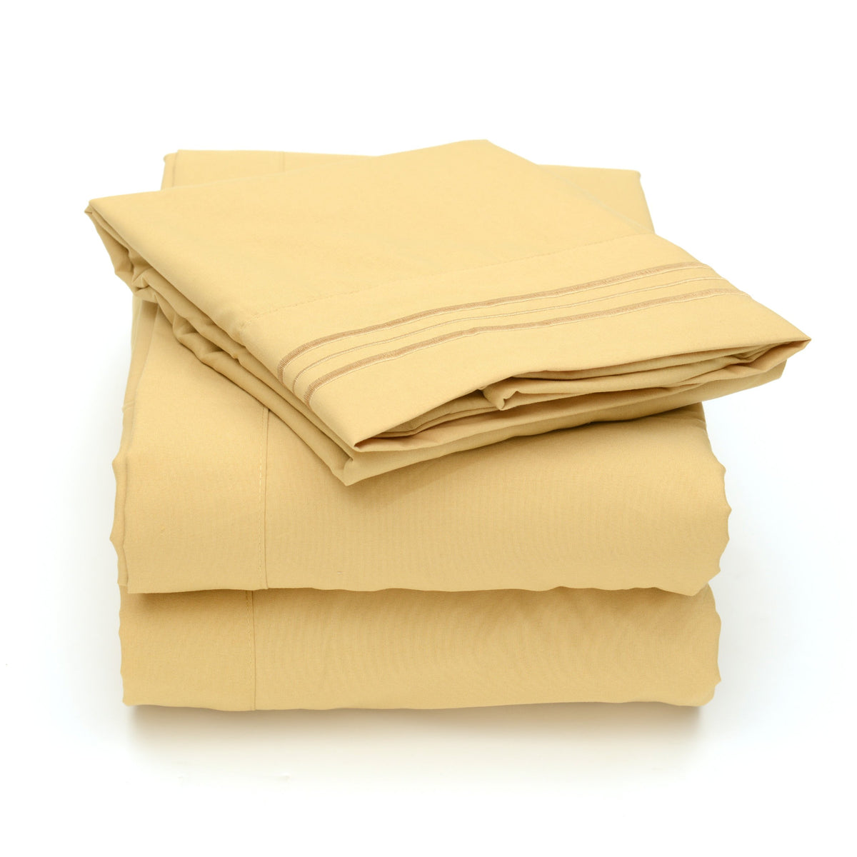 Sweet Home Collection 4 Piece 2000 12 Colors Collection Egyptian Quality Deep Pocket Bed Sheet Set, Queen, Camel