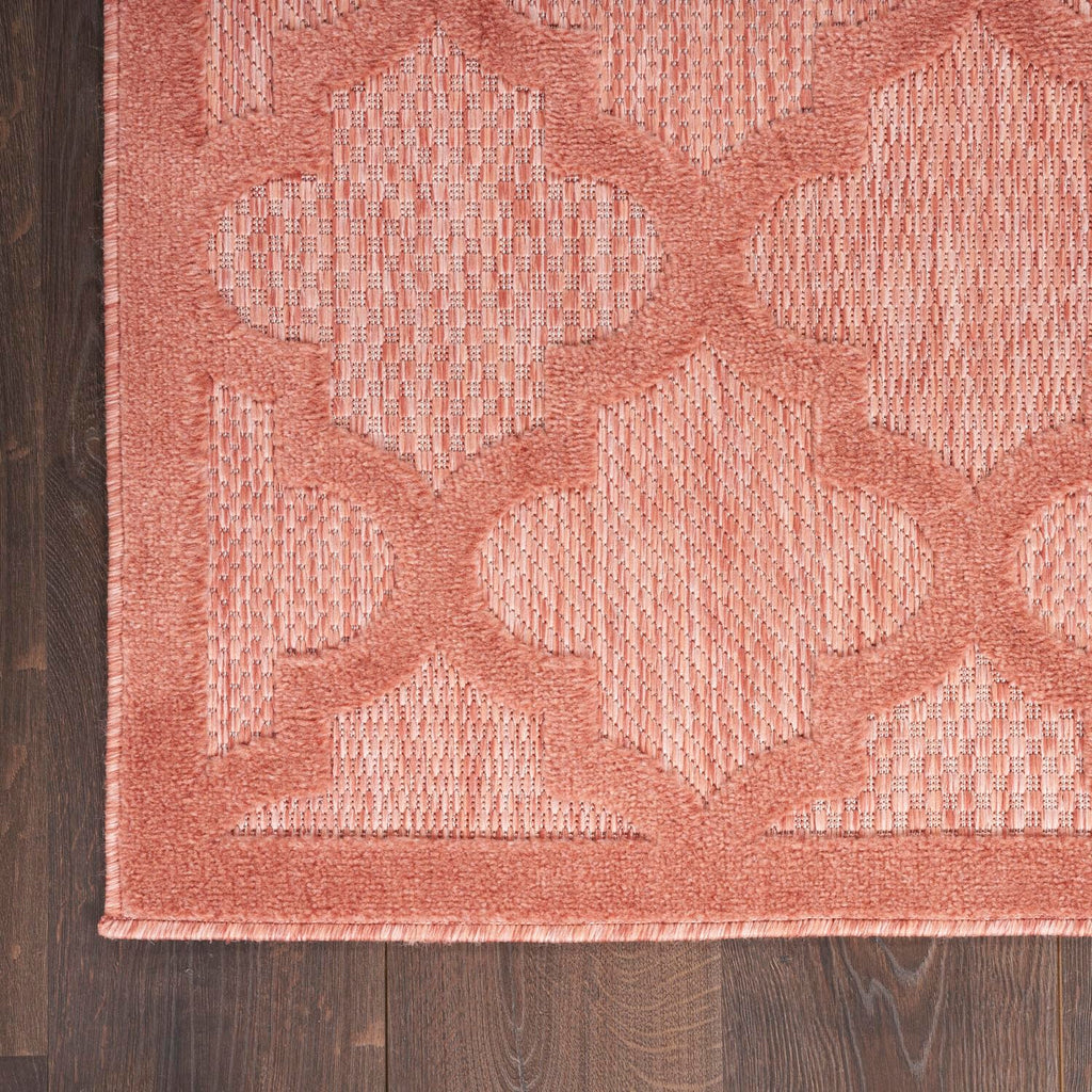 Nourison Easy Care Moroccan Coral/Orange 5' X 7' Area -Rug, Trellis, Easy -Cleaning, Non Shedding, Bed Room, Living Room, Dining Room, Backyard, Deck, Patio (5X7)