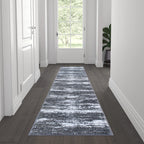 Flash Furniture Valli Collection Area Rug - High Pile Purple Olefin Rug - 2' X 7' Area Rug - Jute Backing - Hallway, Entryway, Bedroom, Living Room