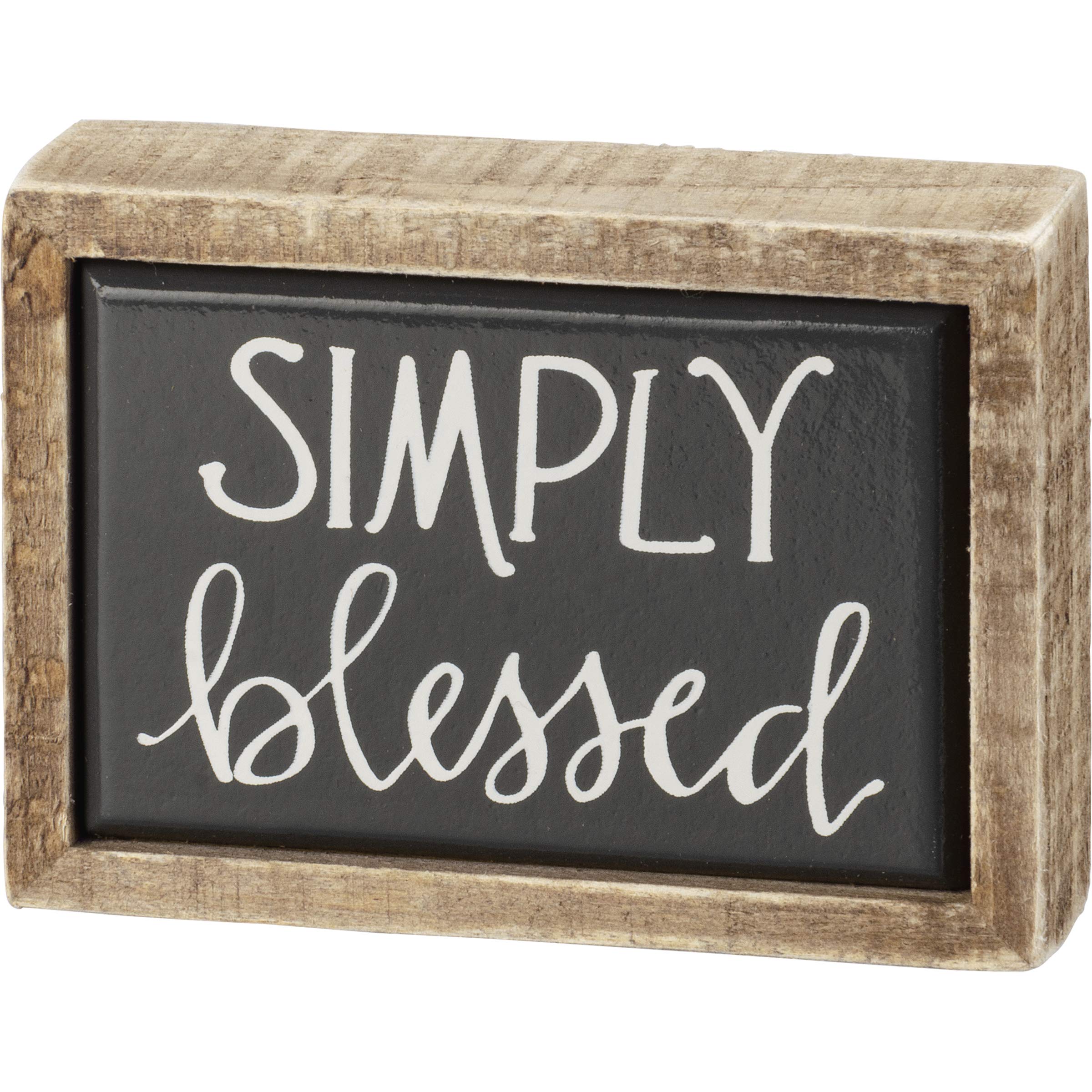 Primitives by Kathy Simply Blessed Box Sign Mini ,Black