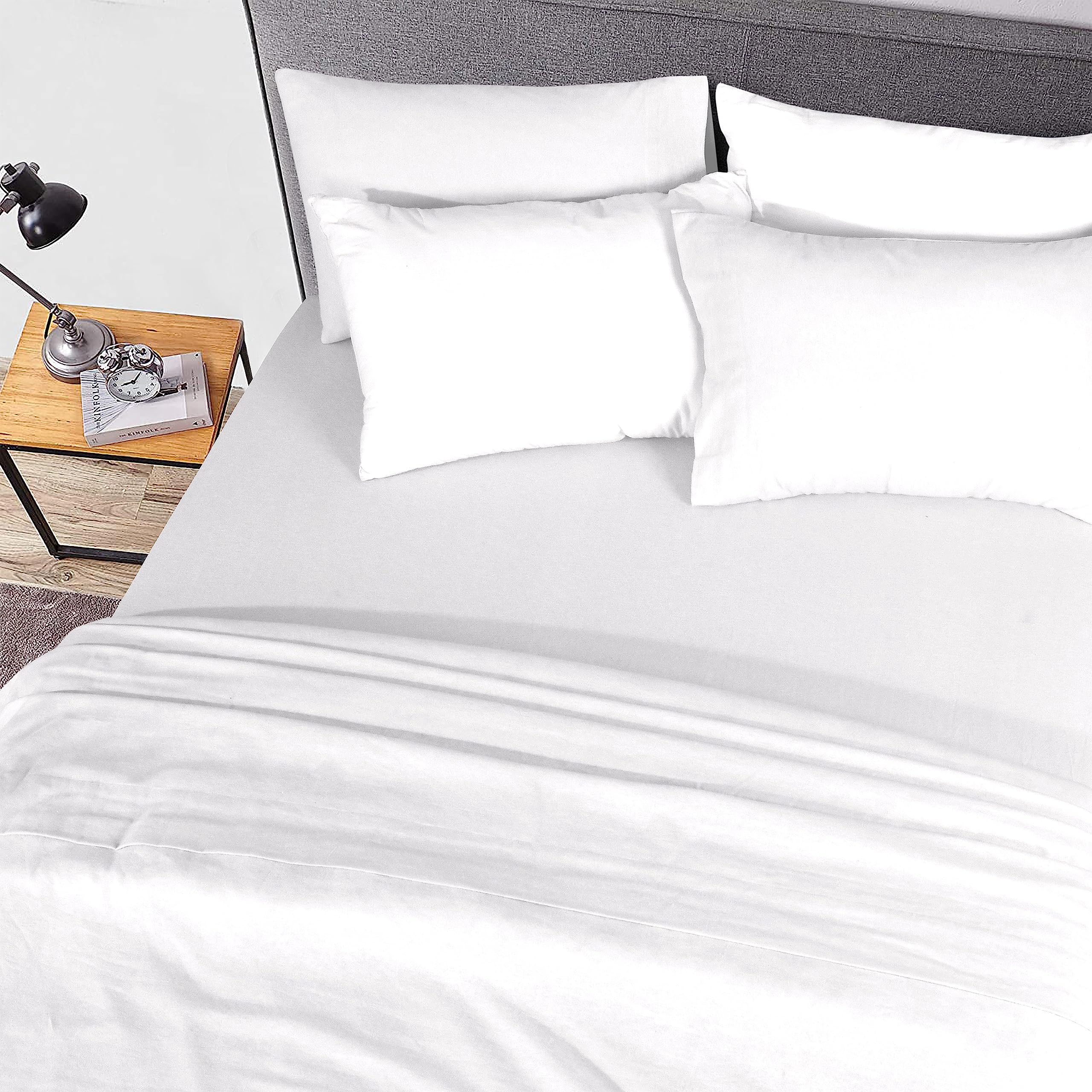 Sleepdown 100% Cotton Flannel Sheets King Size - Super Soft, Heavyweight, Double Brushed, Anti-Pill Flannel Bed Sheets King Size