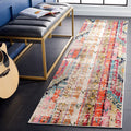 SAFAVIEH Monaco Collection Runner Rug - 22 x 18, Multi, Boho Chic Tribal Distressed Design, Non-Shedding & Easy Care, Ideal fo