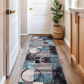 Rugshop Contemporary Abstract Circle Design Soft Runner Rug 2'7'' x 8' Gray