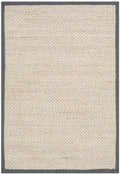 SAFAVIEH Natural Fiber Collection Accent Rug - 2 x 3, Marble & Dark Grey, Border Sisal Design, Easy Care, Ideal for High Traff