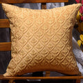 Scarlett Linens Embroidered Cushion Covers 16X16 Inches | Yellow Cushion Covers | Decorative Pillows With Thread And Sequins Emb
