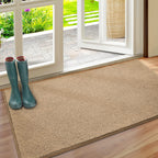 Homeideas Door Mats Indoor, 30'X48' Super Absorbent Non Slip Rugs For Entryway, Front Back Welcome Doormat Dirt Trapper (Beige)