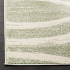 Safavieh Adirondack Collection X-Large Area Rug - 2'6'' X 22', Sage & Cream, Modern Wave Distressed Design, Non-Shedding & Easy
