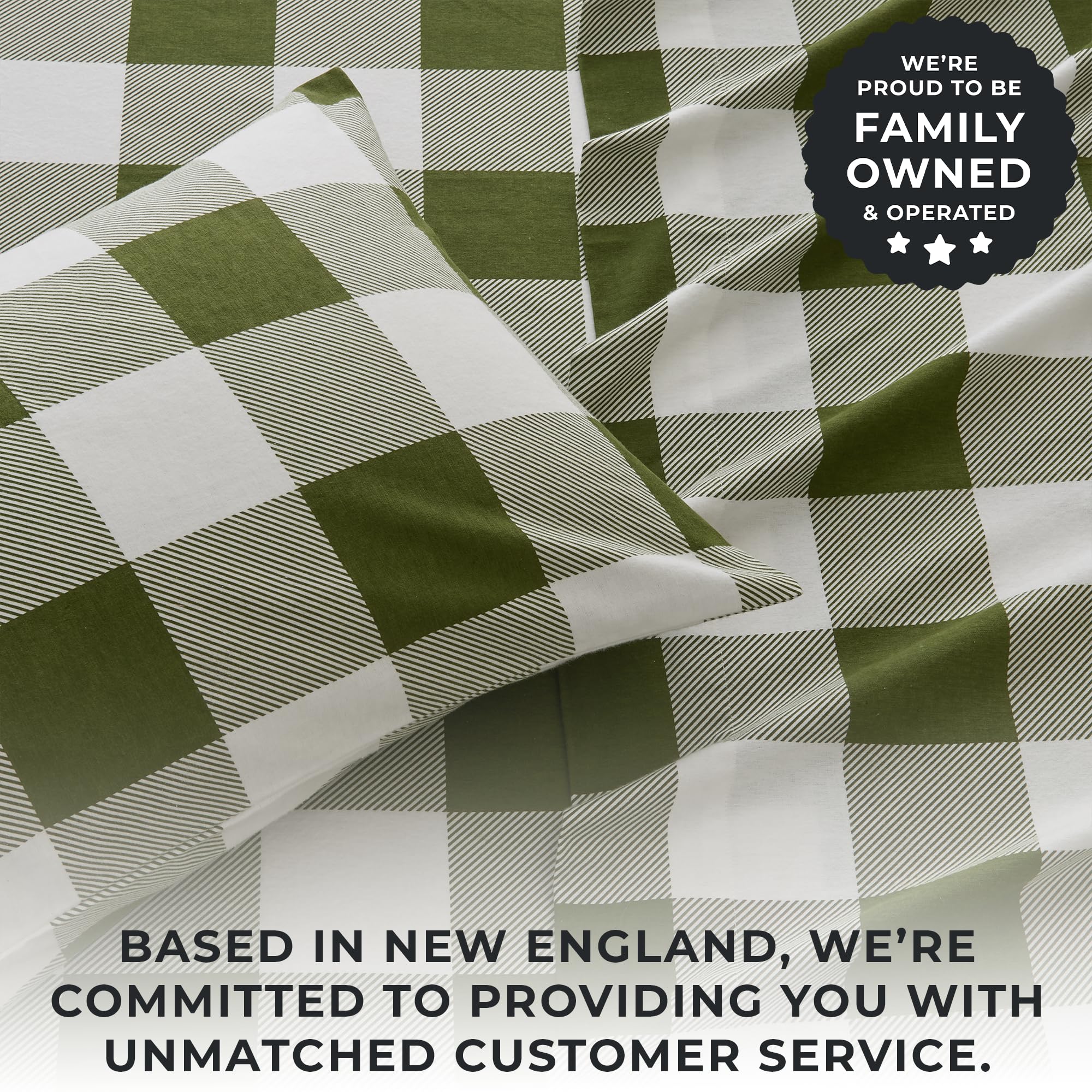 4 Piece 100% Turkish Cotton King Green Printed Flannel Sheets Set | Deep Pocket, Soft Sheets | Warm, Double Brushed Bed Sheets |