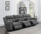 Coaster Bahrain 5-Piece Upholstered Chenille Theater Seating in Charcoal
