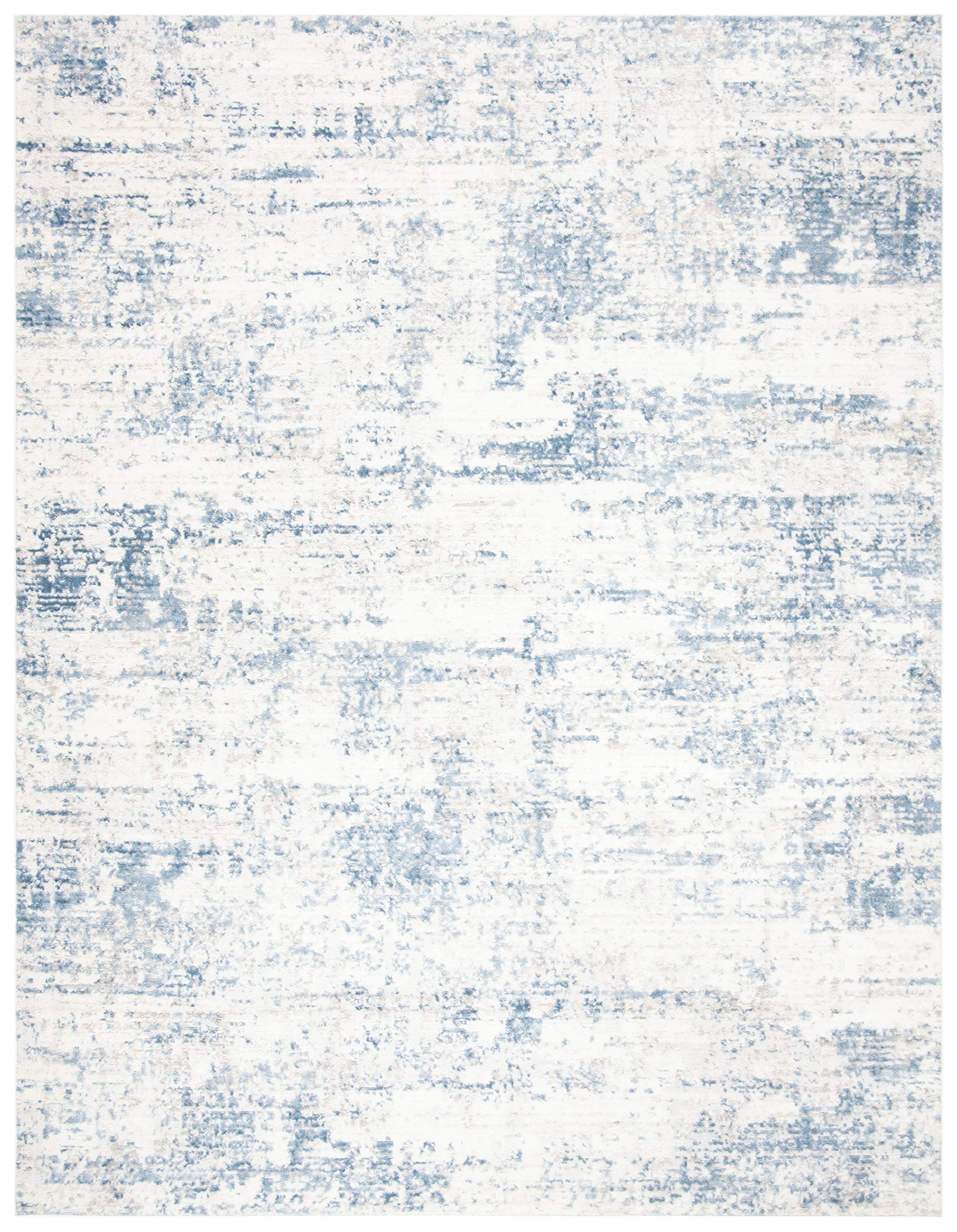 Safavieh Amelia Collection Area Rug - 10' X 14', Ivory & Blue, Modern Abstract Design, Non-Shedding & Easy Care, Ideal For High